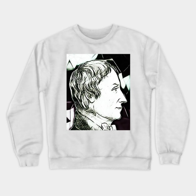 Anders Gustaf Ekeberg Black and White Portrait | Anders Gustaf Ekeberg Artwork 3 Crewneck Sweatshirt by JustLit